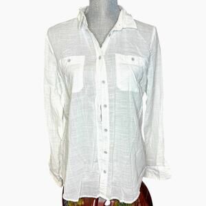 Tylus White button down blouse L